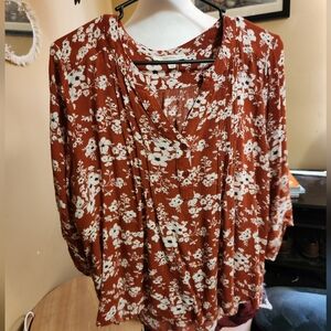 Womens Floral Shirt Fun 2 Fun Medium